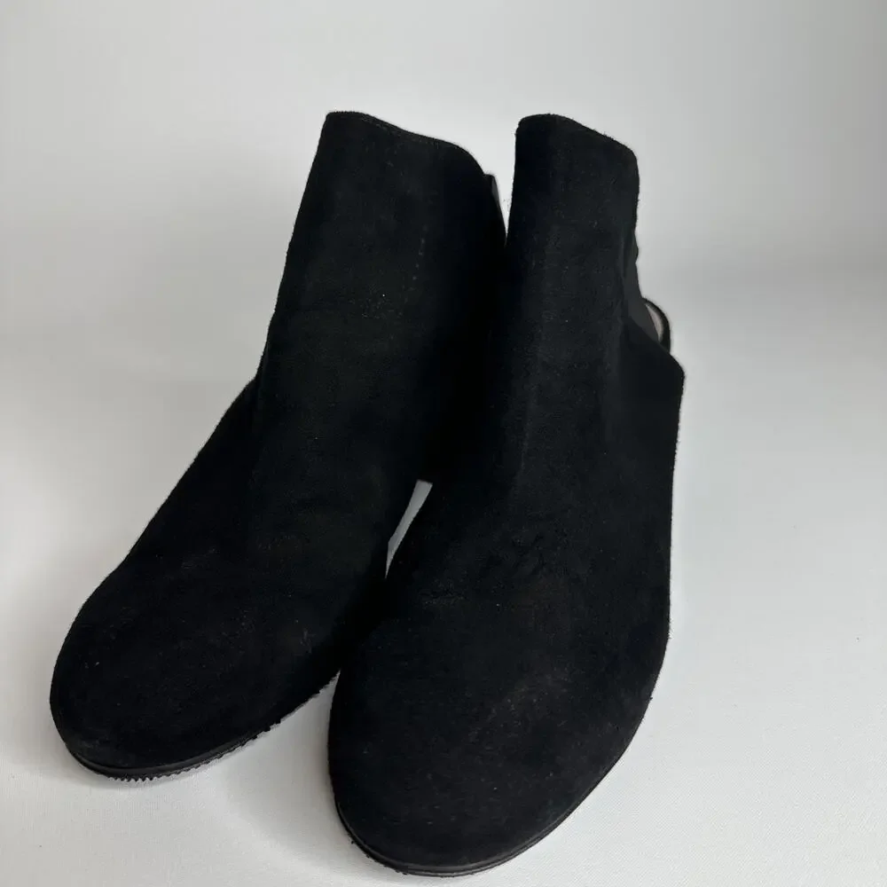Boucherel Womens Size 6.5 EU 37 Black Suede Slingback Kitten Heels Pumps Shoe